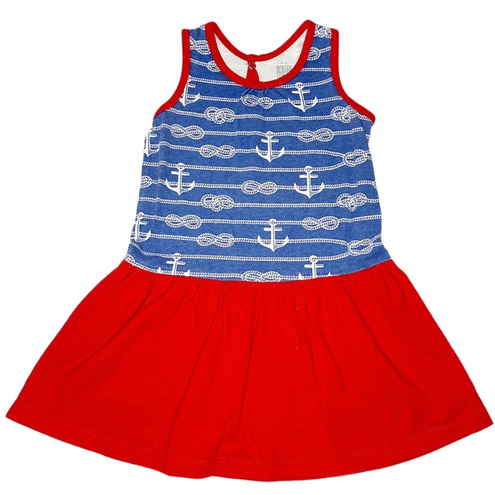 Winter Water Factory Nautical Print Sleeveless Dress Size 4T